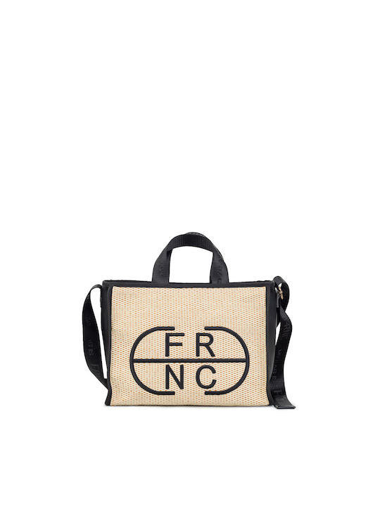 Frnc Γυναικεία Shopping Bag Beige Black 8041-bb