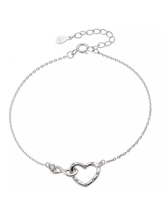 Oxzen Bracelet with design Heart made of Silver