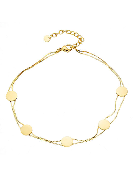 Damen Armband Fußkettchen Kette aus Stahl Vergoldet