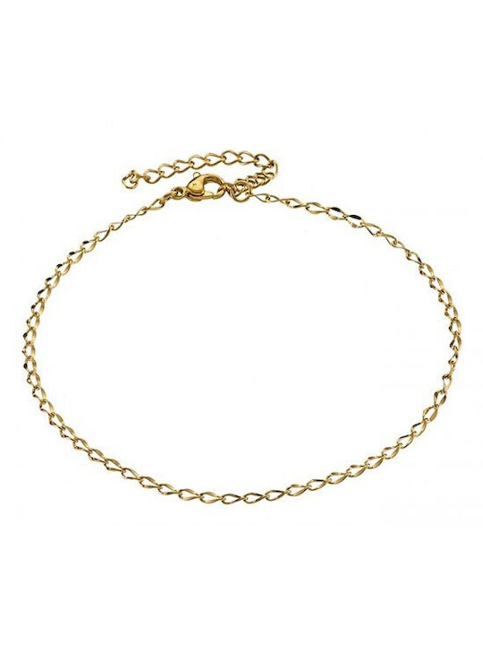 Bracelet Anklet Chain made of Steel Gold Plated