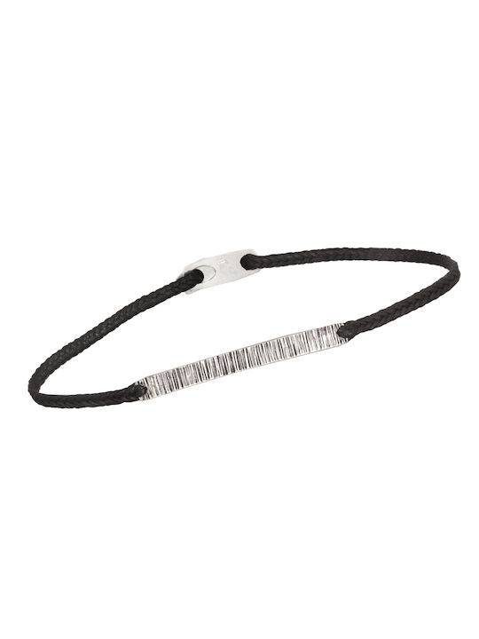 Bracelet Cord Silver Bar