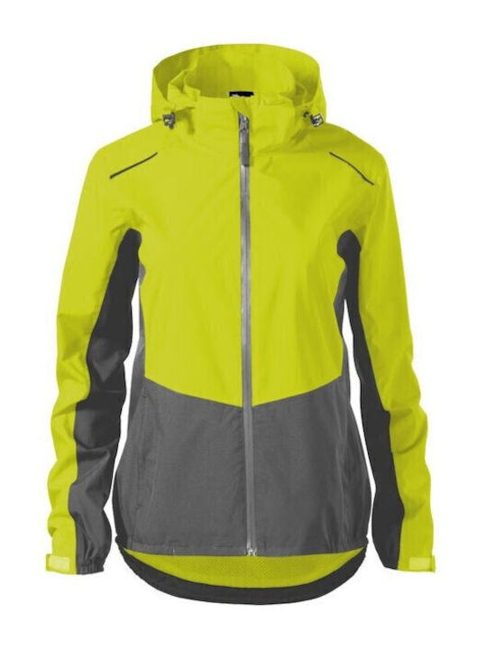 Women's Short Lifestyle Jacket for Winter Neon Yellow