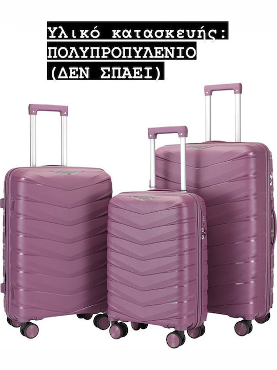 Ormi ESH-B012 Reisekoffer Hartschalen Purple mit 4 Räder Set 3Stück