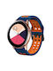 Galaxy Watch Active 2 20mm Breathable Two-Tone Silicone Watch Strap Blue Midnight + Orange