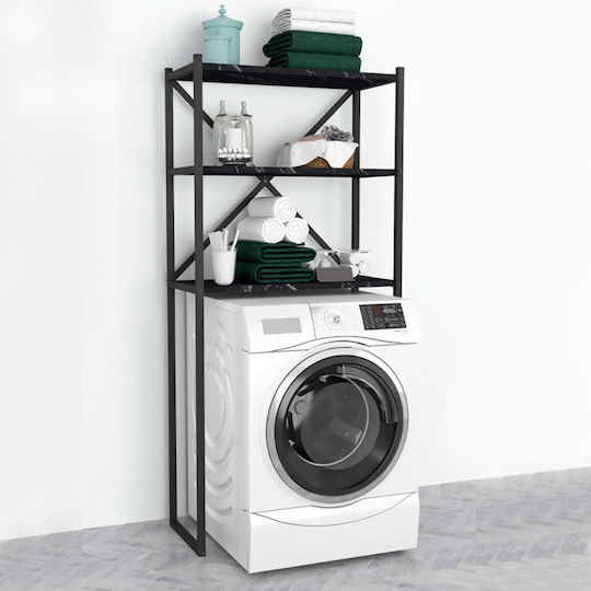 Megapap Mindy Επιδαπέδια Ραφιέρα Μπάνιου Μεταλλική 66x34x160cm Μαύρη