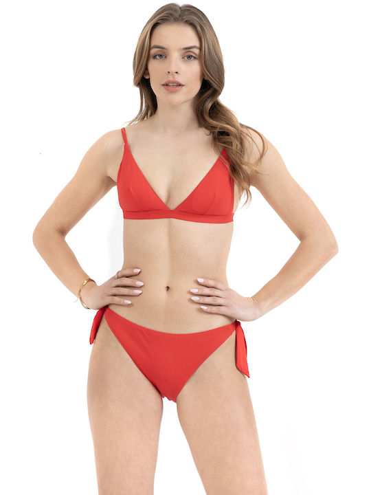 Pretty Me Eriphyle Bikini Slip with Ties Fiery Red