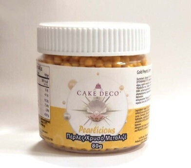 Χρυσές Γυαλιστερές Πέρλες 4χιλ 80γρ E171 Free Pearlicious