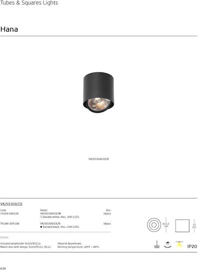 VK Lighting Einzel Spot in Schwarz Farbe