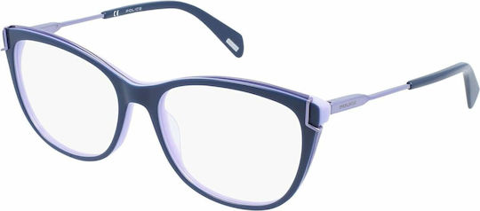 Police Eyeglass Frame Butterfly Blue VPLA90 0L20