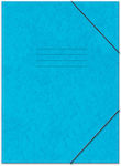 +Efo Folder Prespan with Rubber Band and Ears for Paper A4 Light Blue