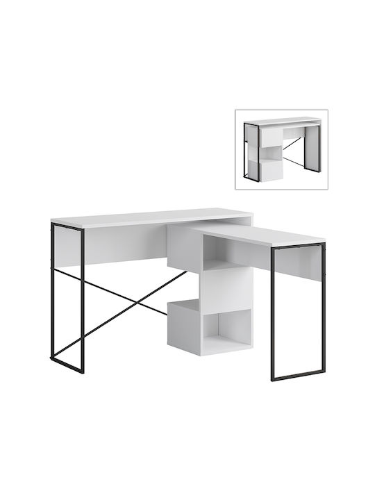 Schreibtisch Badau mit Metallbeinen White 110x3...