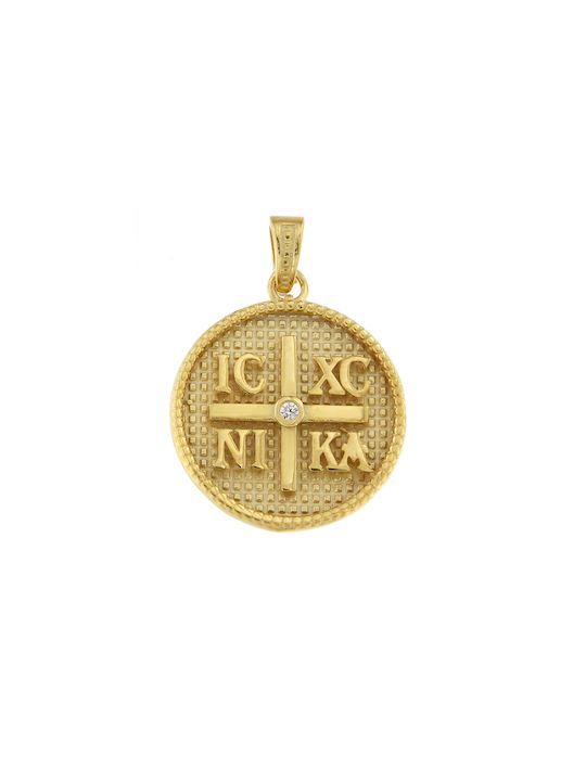 Kontopoulos Pendant Kids Talisman Double Sided Constantine from Gold 14K P342VR