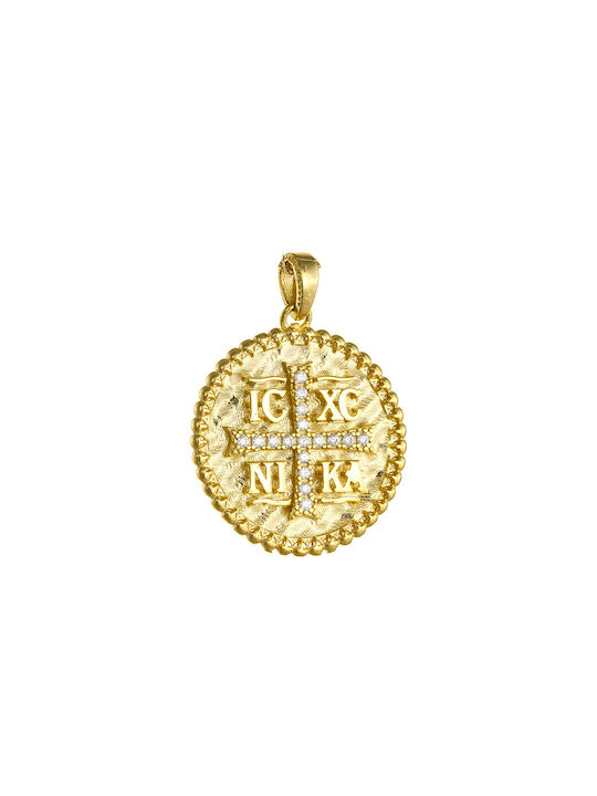 Kritsimis Pendant Kids Talisman Double Sided Constantine from Gold 14K 52RK5759-2783