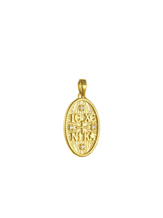 14k Gold Oval Constantinato Anhänger