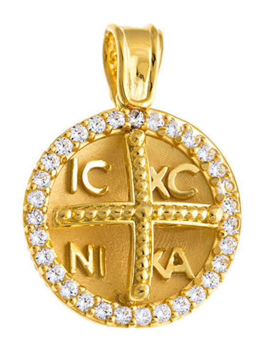 Kids Charm Pendant Constantine Coin from 9K Gold