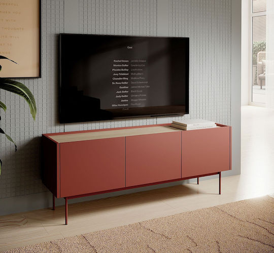 Color Επιδαπέδιο Κεραμικό Κόκκινο + Φυσικό 144x55x37εκ.