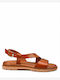 Zakro Collection Damen Flache Sandalen in Tabac Braun Farbe