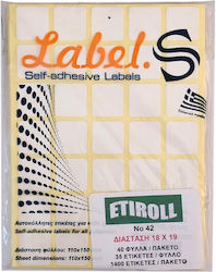 Metron Small Adhesive Labels in White Color 18x19mm