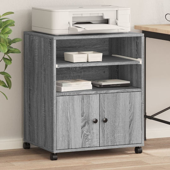 Stand with Casters Printer Stand with Wheels Grey Sonoma 60 x 48 x 74 cm. 840637