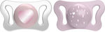 Chicco Pacifiers Silicone Physioforma Micro Pink/White for 0-2 months 2pcs