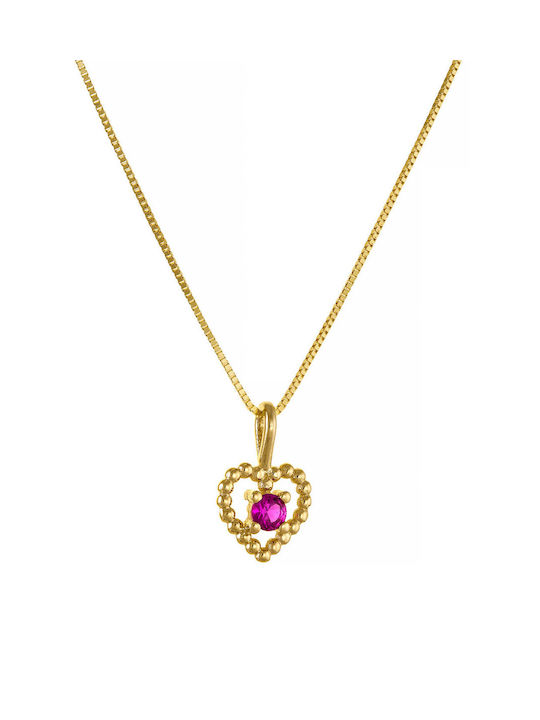 Kritsimis Bubbles Halskette mit Design Herz aus Gold 14K