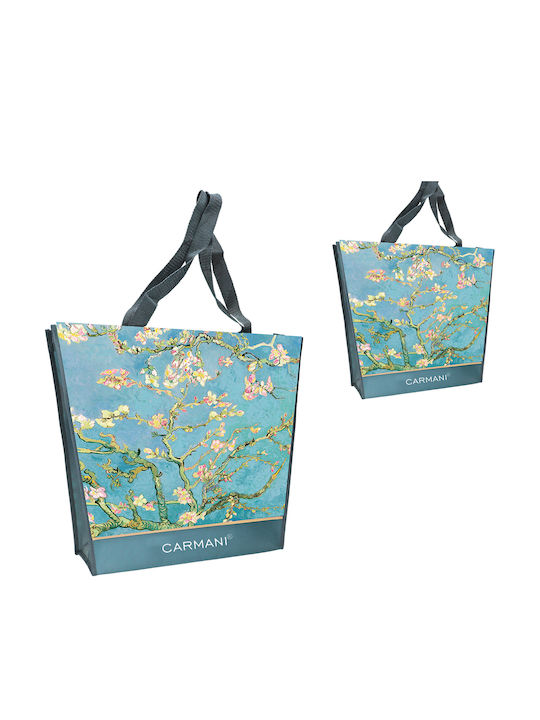 Carmani Plastic Shopping Bag in Turquoise color