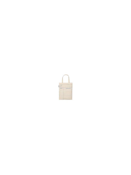 Out of Print Card Shopping Bag Beige