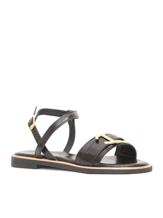Sandale casual damă din piele negru 24260-Negru