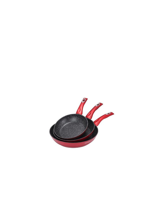 Edenberg Set de tigăi din aluminiu Red cu strat antiaderent 3buc