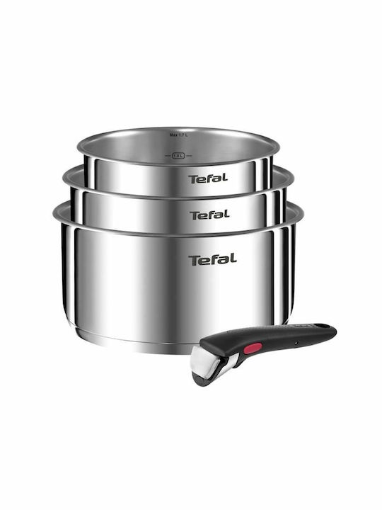 Tefal Ingenio Emotion Pots Set of Stainless Steel with No Coating 4pcs