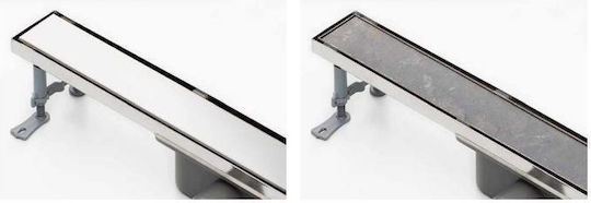 Tema Kanal Dusche mit Breite 33cm Silber