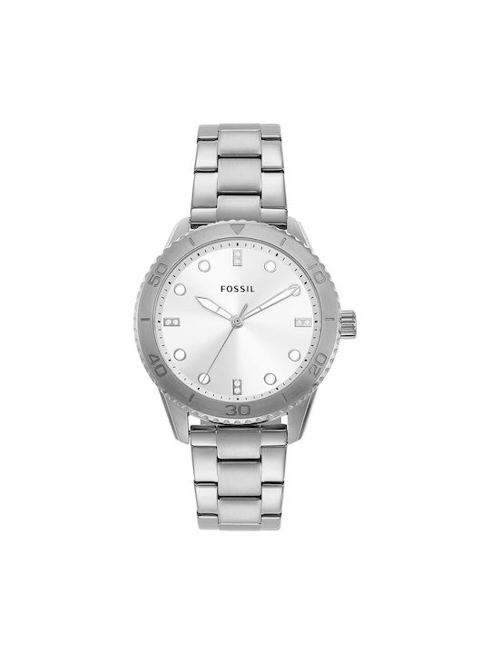 Fossil Watch with Silver Metal Bracelet