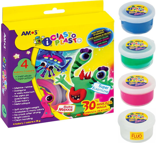 Amos Plasticină - Joc Pentru Vârsta 3+ Ani 4 Buc
