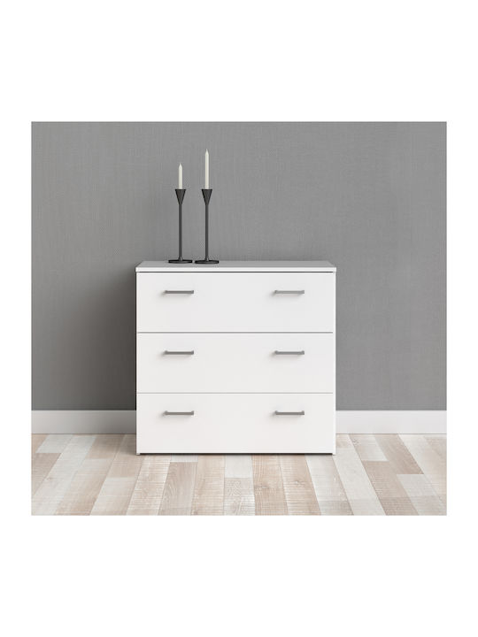 Space Wooden Chest of Drawers with 3 Drawers Wh...