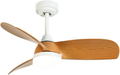 Lineme Deckenventilator 91.5cm mit Licht und Fernbedienung Braun