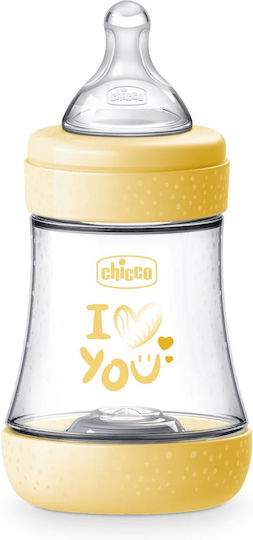Chicco Plastic Baby Bottle Perfect 5 Anti-Colic with Silicone Nipple for 0+, 0+ m, months Yellow 150ml