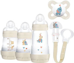 Mam Plastic Bottle Set Welcome Anti-Colic with Silicone Nipple for 0+, 0+ m, months 260ml 5pcs