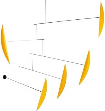 Flensted Mobiles Kids Room Decorative Mobile Yellow made of Wood 80x105cm