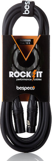 Bespeco Cable XLR male - XLR female Μαύρο 5m RKMB500