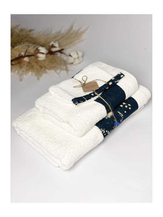 Velvet White Set of baby towels 3pcs Night Sky