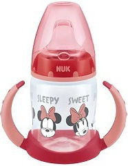 Nuk Cana de antrenament Silicon cu mânere Minnie Red pentru 6m+m+ 150ml