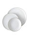 Emfasi Boss Coupe Platinum Silver Porcelain Dinnerware Set 72pcs