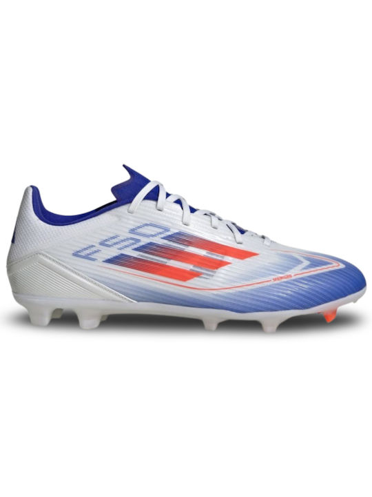Adidas F50 League FG/MG Scăzut Pantofi de fotbal cu clești Cloud White / Solar Red / Lucid Blue