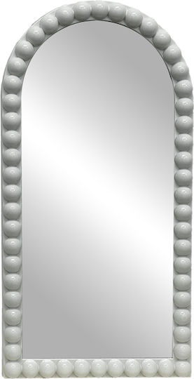 Pakketo Pavloval Wandspiegel mit Silber Kunststoff Rahmen 81x42cm 1Stück