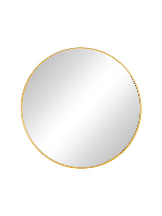 Pakketo Emmett Wall Mirror with Gold Metallic Frame Diameter 80cm 1pcs
