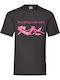 Fruit of the Loom Pink Panther Μπλούζα Μαύρη Βαμβακερή