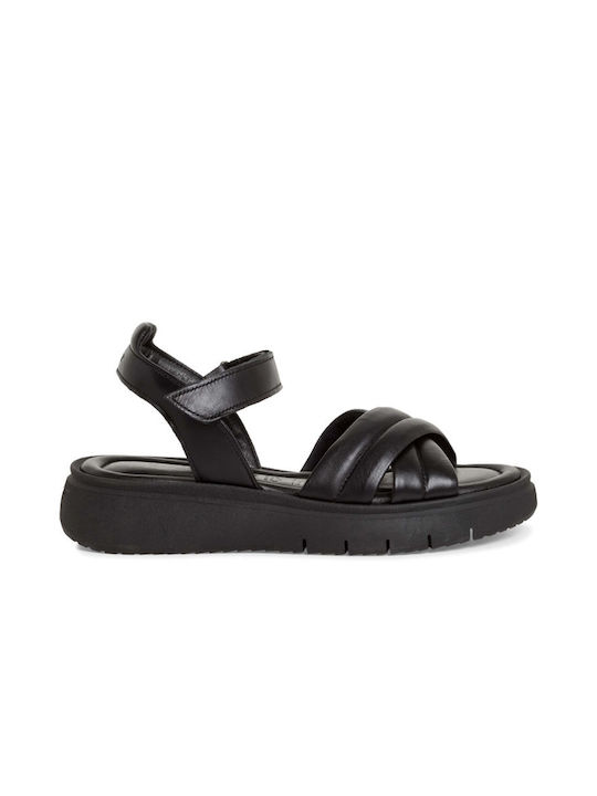 Tamaris Leder Damen Flache Sandalen in Schwarz ...