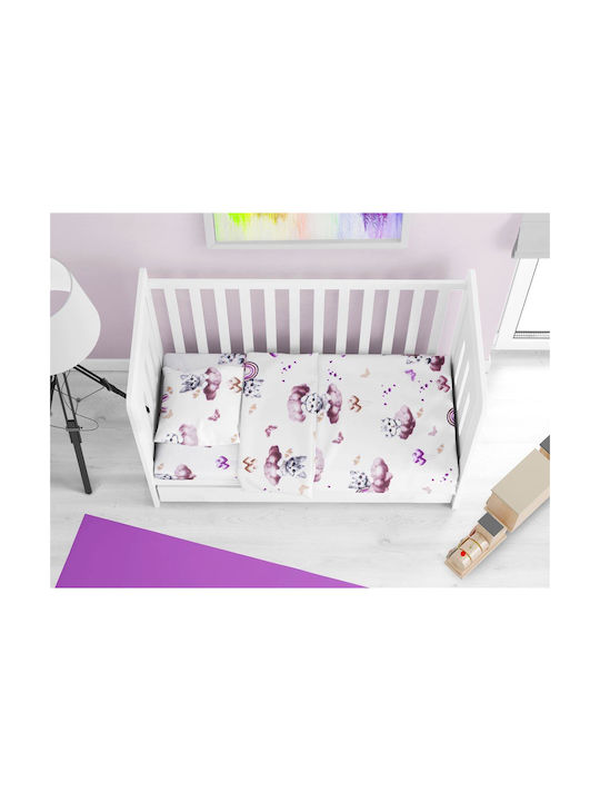 Dimcol Baby Bettlaken Angepasst Bebe Kitten Mauve 70x140cm