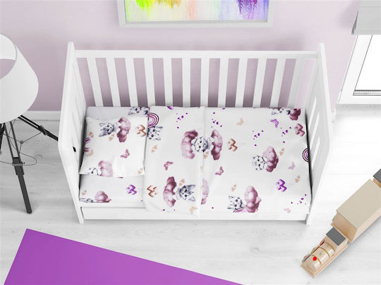 Dimcol Baby Bettlaken Angepasst Bebe Kitten Mauve 70x140cm