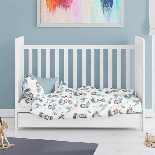 Dimcol Βρεφικό Σεντόνι Λίκνου Βαμβακερό Sky Blue 80x110εκ.